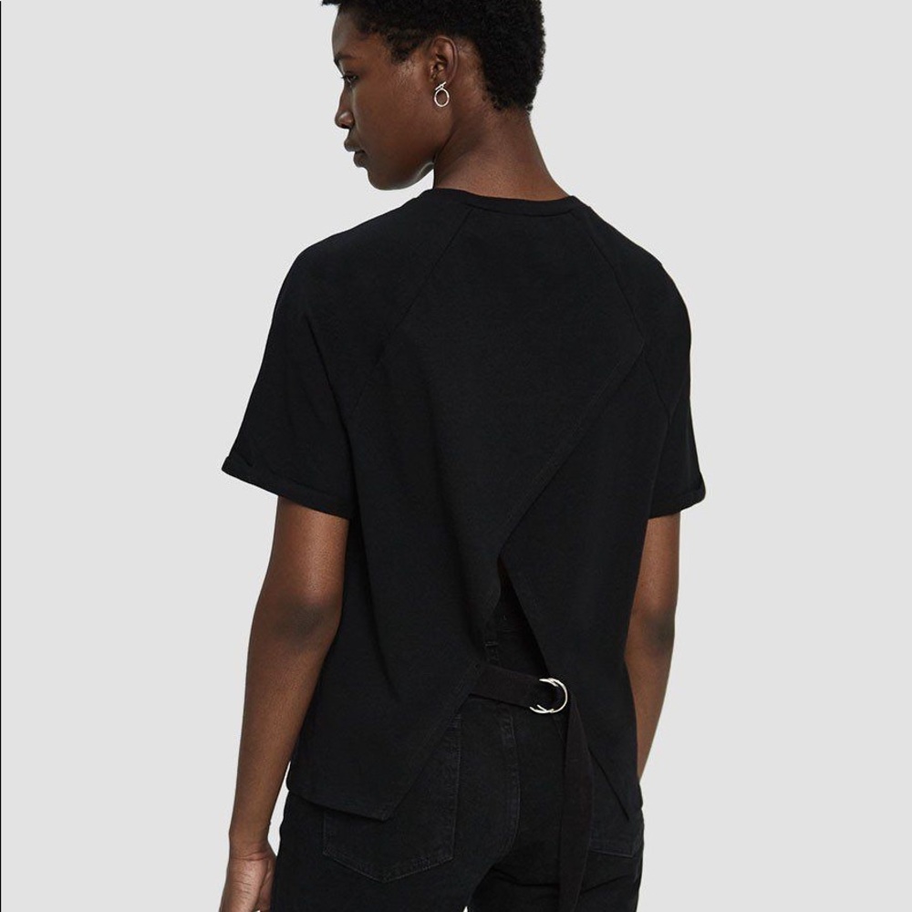 Farrow Troy Belted Split Back Tee in Black